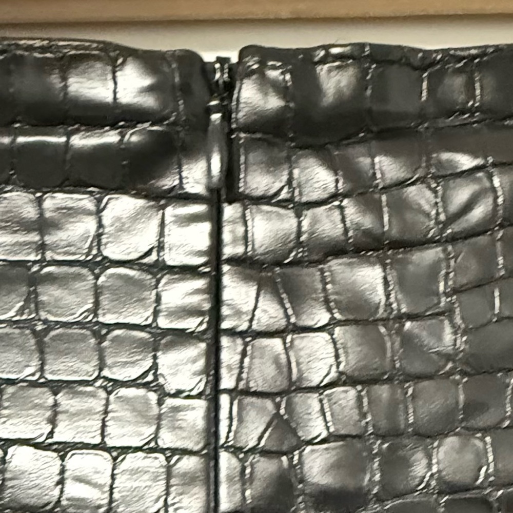 Zara Black Croc Effect Mini Skirt - Size L - Like New - Picture 7 of 7